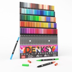 120 Markers Set | Water Color Pens with Brush & Fineliner, Water-Based Art Ma…