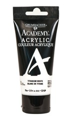 GRUMBACHER Academy Acrylic Paint, 2.5 Ounce (Pack of 1), Titanium White
