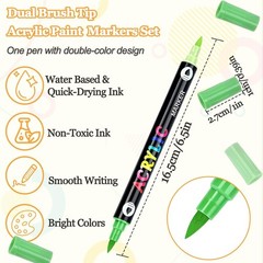 Pens Set, 84 Pack Dual Brush Tip Acrylic Paint Pens, Coloring Markers for Roc…