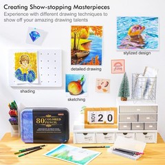 Complete 80-Color Soft Core Pencil Set with DIY Chart – Ideal for Artists & Kids