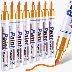 Orange Paint Pen Permanent Paint Markers – 8 Oil Based Paint Pens, Medium Tip…