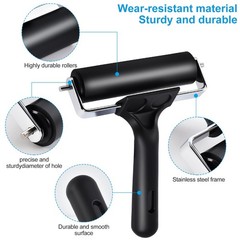 Wlivxch 2Pcs Hard Rubber Brayer Rollers (4 Inch and 2.2 Inch) for Black