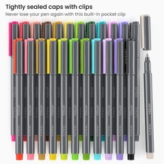 24 PCS Seasonal Brush Tip Calligraphy Felt Tip Pens Dye Based Ink Set