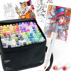 Ohuhu Brush-Type Marker Pens, 120 Colors (121 Pens), Professional-Use Illustrati