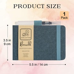 Journal Sketchbook, 3.5″ x 5.5″ Sketch Books Artist Cotton Notebook, Linen Co…