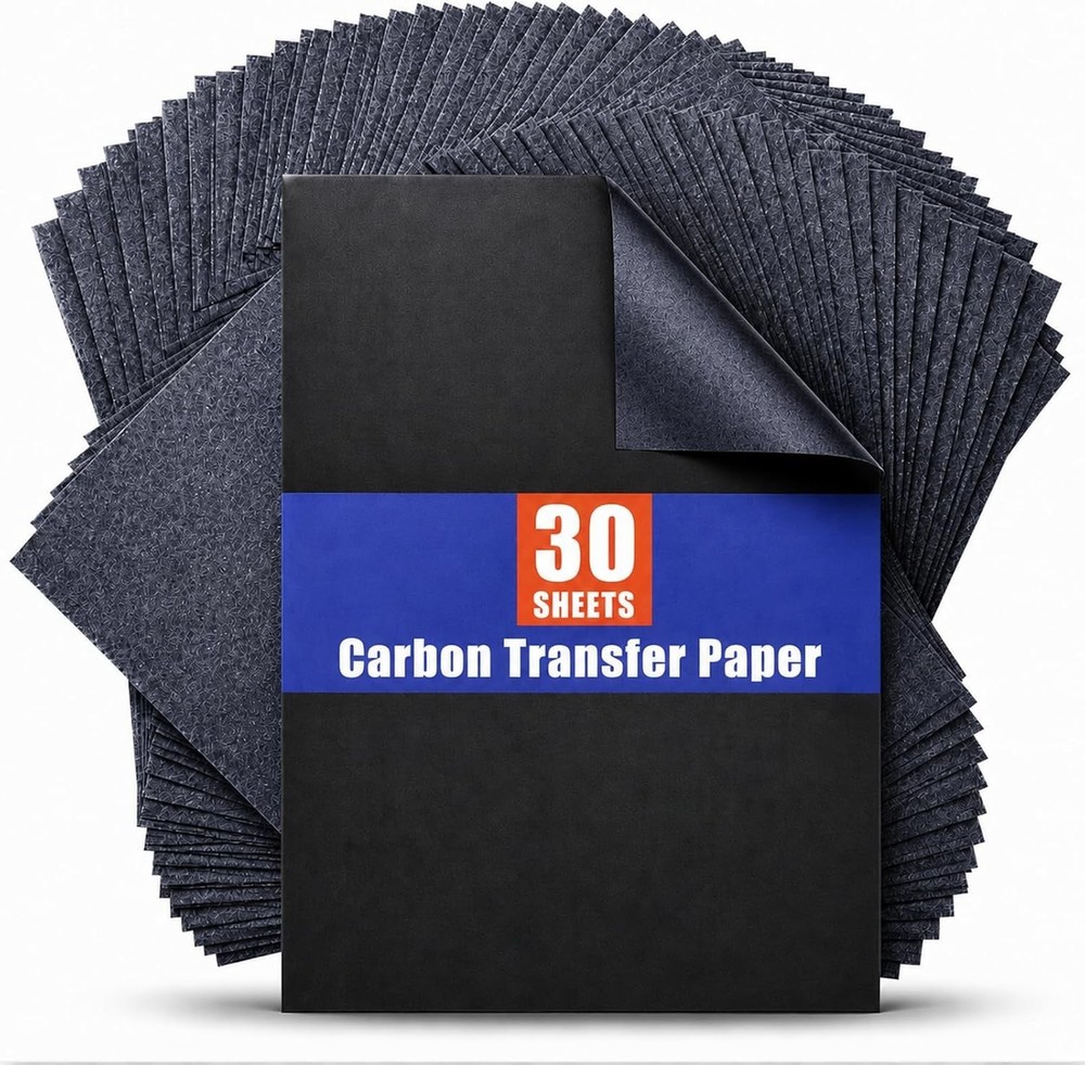 Carbon Paper for Tracing Transfer-Paper Pad, 30 Pcs Black Graphite Copy Paper fo