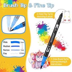 Non-Toxic 12pcs-120pcs Double Headed Drawing Art Marker Pen Dual Tip Adults Kids