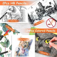 140pcs Art Set Professional Drawing Painting Supplies Kit for Adults Kids Artist