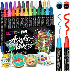 Creative 24-Color Acrylic Paint Pens with Cotton Nibs for Effortless Artistry