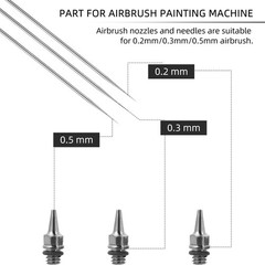 1 Set/10PCS Airbrush Needle and Nozzle Replacement Airbrush Repair Supply