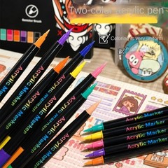 24/48/120 Colors Acrylic Paint Markers Dual Tip Fine Brush Art Pens
