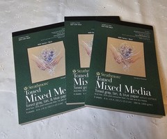 3 Strathmore 400 Series Toned Mixed Media Pads 4″ X 6″, Grey, Tan & Blue