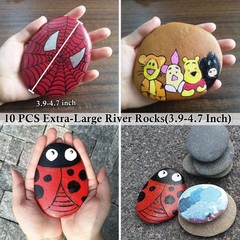 Extra Large River Rocks for Painting 10 PCS 3.9-4.7 In Flat Smooth Rocks