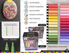 28 Wildflower Colors Acrylic Paint Pens Studio Color Series Markers Set 0.7mm…