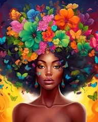DIY African Woman Paint by Numbers for Adults Canvas, Flowers and Girl Paint …