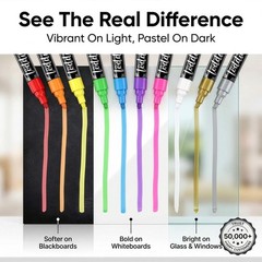 Chalk Markers – Pack of 24, 6mm Reversible Tips – Liquid Chalk Pens for Glass…