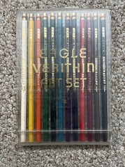 Vintage Eagle Verithin Art Set 796 Colored Pencil Kit With A Clear Plastic Case