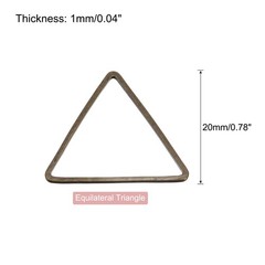 Triangle Earring Beading Hoop Hollow Frame Charm 20mm/ 0.78″ Bronze, 20pcs