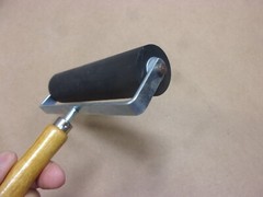 RollRite 6″ Soft Rubber Brayer Hand Roller Inking Block Art Printing Ink Vtg Old