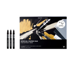 Molotow Liquid Chrome Marker Pad Bundle – Metallic Pens & Sketchbook Pack