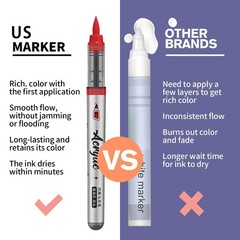 Red Acrylic Paint Pens,12 Color Paint Pen Markers,Brush Tip Paint Pens for Ro…