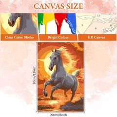 NAIMOER Horse Paint by Numbers Kits for Adults Beginner 8 x 12 inches,