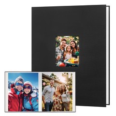 11×14 Photo Album Holds 64 Photos, Linen Cover Art 11X14 Inches, Black