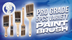 Pro Grade Paint Brushes, 5-Piece Paint Brush Set, Flat & Angle Brushes for Walls