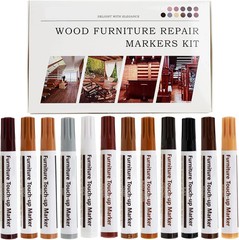 New Upgrade Furniture Pens for Touch Up, 12 Colors Wood Scratch Repair Markers,