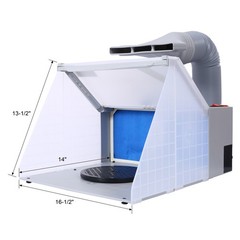 Portable Airbrush Spray Booth with 3 LED Lights, Extra Filter Pad, Turntable …