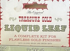 The Original Liquid Leaf Treasure Gold Paint Set Pair Display Vintage USA