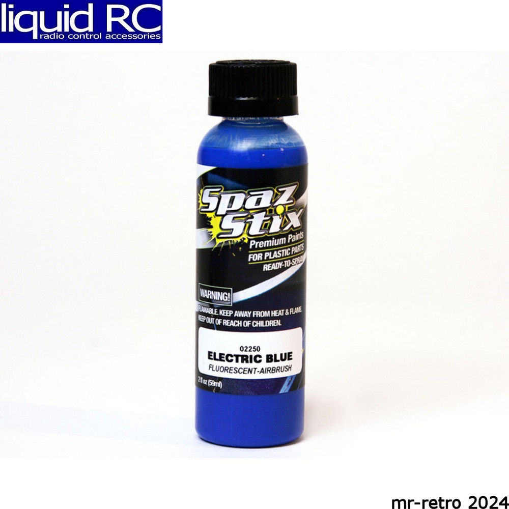 Spaz Stix 02250 Electric Blue Fluorescent Airbrush Ready Paint 2oz Bottle