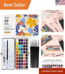 50 Colors Watercolor Paint Set with Brushes – Ultimate Artist’s Kit