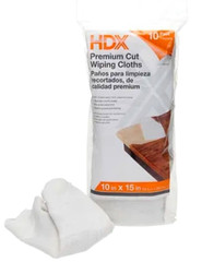 HDX Premium Cut Wiping Cloths 10-Pack 10″ X 15″ White Polyester & Cotton