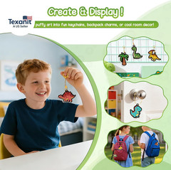 Magic Foam Texture Painting Kit – Dinosaur Theme 3D Art Puffy Paint Kit,15 Mess-