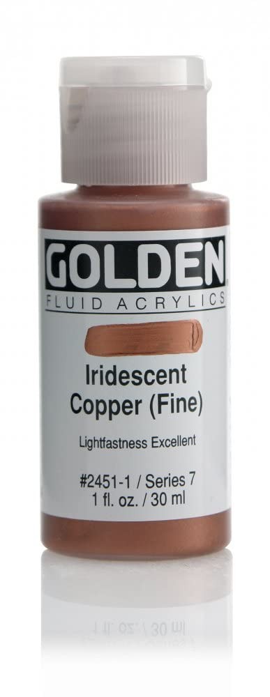 Fluid Acrylic Paint Artist Art Craft Supply Iridescent Copper 1 Ounce Jar