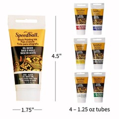 Speedball 3476 Oil-Based Block Printing Ink Starter Set for Professional,