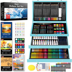 Art Set for Kids Teens Girls Boys Adult, 195-Pack Deluxe Artist Gift Box with 3
