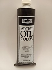 Vintage Liquitex Artist Oil Color Burnt Umber Value 1.3 #128 series 1147 4.65fl