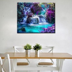 Rainforest Waterfall Paint by Numbers Tropical Forest Paint by Numbers Kits f…