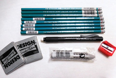 Prismacolor & Sanford Turquoise Drawing Pencils Lot – Mixed Grades + Erasers