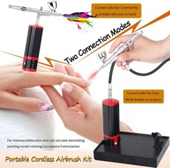Versatile Cordless Airbrush Set with Strong Pressure and Complete Accessory Pack