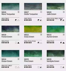 Mijello Mission Tourmaline Two Tone Granulation Watercolor Set of 34 MGC-8034