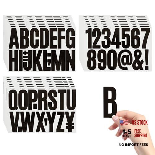 Letter Stickers 3 Inch Black, 368 Pieces Self-Adhesive Vinyl Alphabet Number