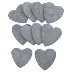 10Pcs Heart Shape Natural Stones for Craft Reusable Flat Polished Coloring Rocks