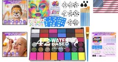 Fun & Safe 42-Color Face Paint Kit – Perfect for Halloween, Birthdays & More