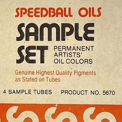 VTG Speedball Oils Artist Paints Hunt Mfg 5670 Sample Set Orig Box 4 Color Tubes
