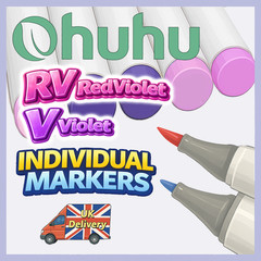 Ohuhu Honolulu B Alcohol Markers – RV + V (Individual, Brush & Fine Tip)