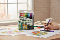 24 Count Dual-Tip Permanent Marker Set ((NIB))