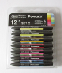 Winsor and Newton Letraset ProMarker Set (12 Colours + Free Blender) – Set No 2